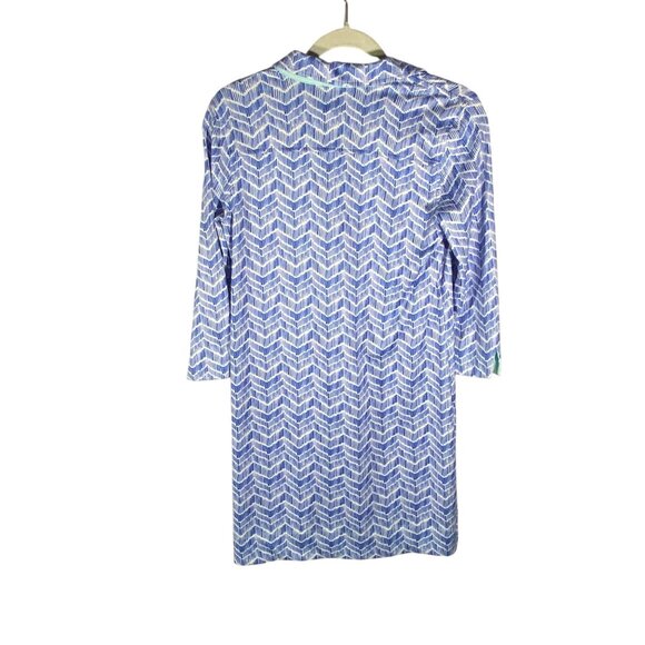 Vineyard Vines Performance Womens Dress Size XS Blue Chevron Print active resort - Picture 3 of 9